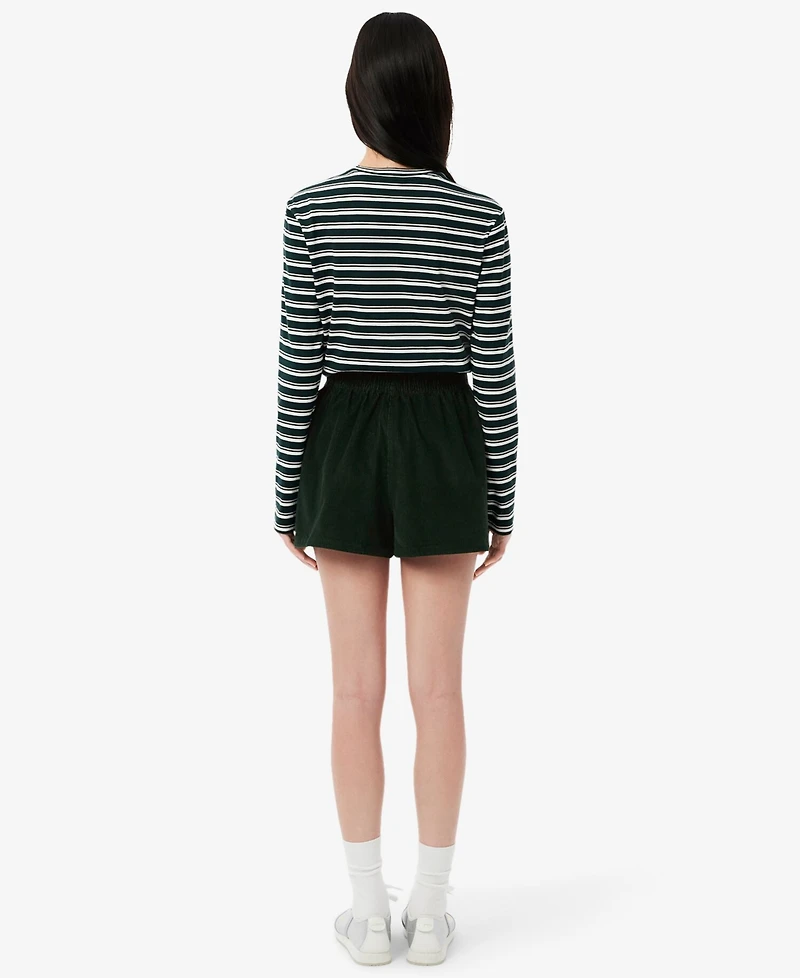Lacoste Usa Women's Corduroy Wide Fit Shorts