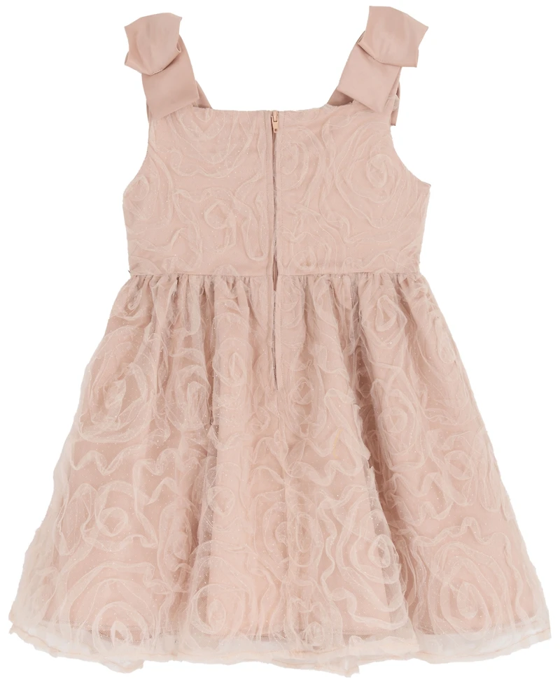 Rare Editions Toddler and Little Girls Glitter Soutache Social Dress