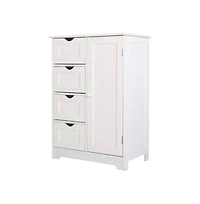 Slickblue Modern Farmhouse Bathroom Floor Cabinet with 2 Drawers and Shelf in Wood Finish