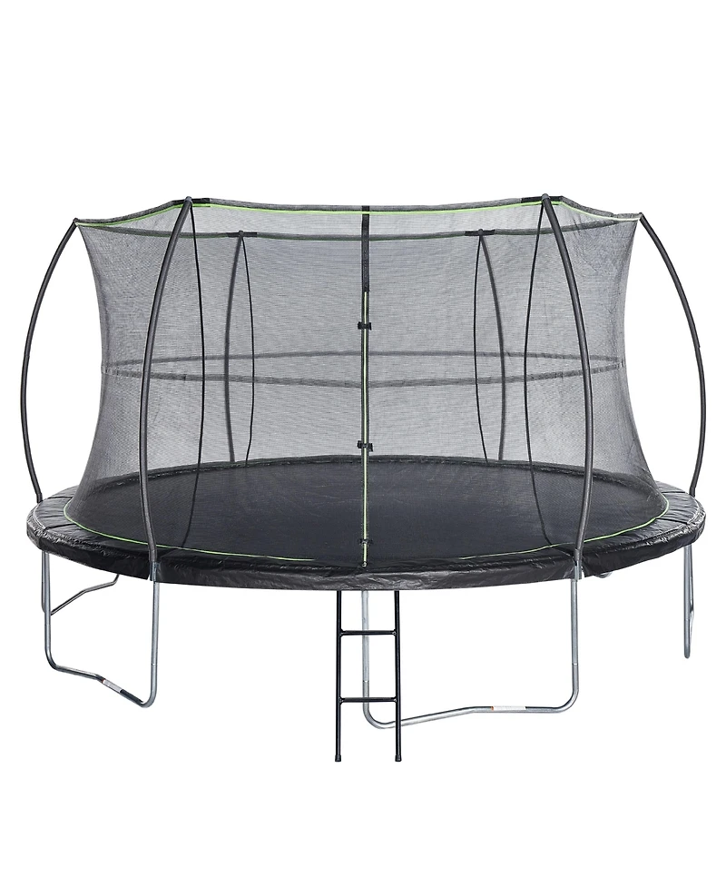 JumpKing 14' Round Trampoline with Safety Enclosure & Ladder Included – Black/Lime Green