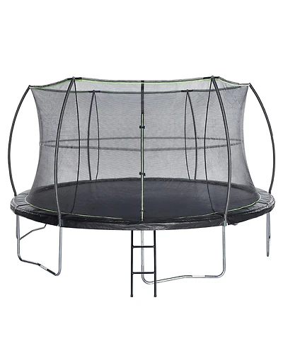 JumpKing 14' Round Trampoline with Safety Enclosure & Ladder Included – Black/Lime Green