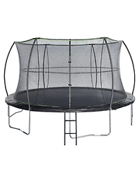 JumpKing 14' Round Trampoline with Safety Enclosure & Ladder Included – Black/Lime Green