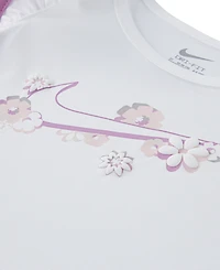 Nike Toddler & Little Girls 2-Piece Ruffled-Sleeve Logo Graphic T-Shirt and Shorts Set