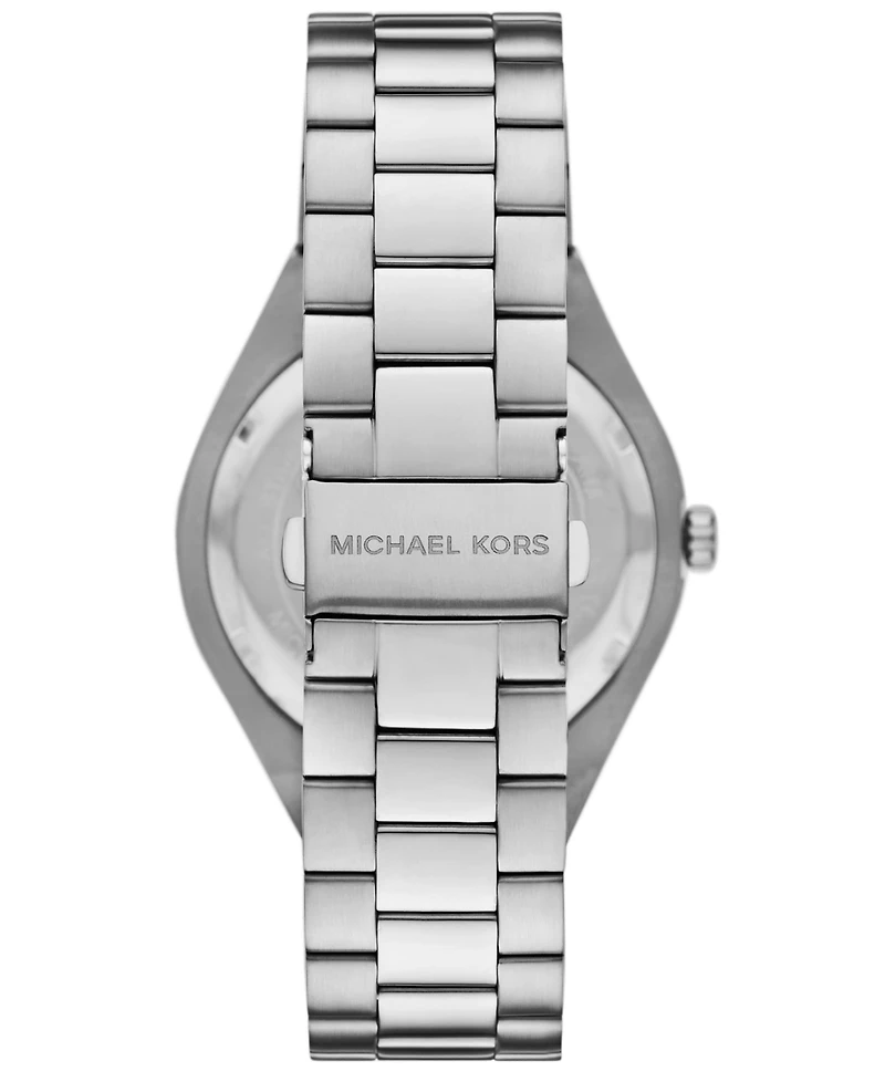 Michael Kors Men's Lennox Three-Hand Silver-Tone Stainless Steel Watch, 43mm