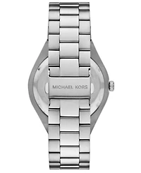 Michael Kors Men's Lennox Three-Hand Silver-Tone Stainless Steel Watch, 43mm
