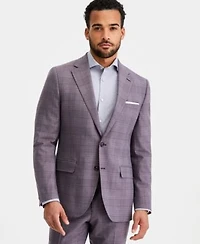 Ted By Ted Baker Mens Modern Fit Purple Plaid Suit Separates