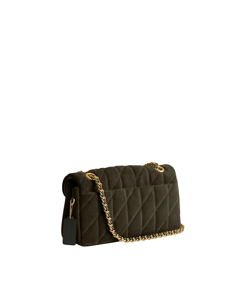 Coach Quilted Tabby Medium Suede Shoulder Bag 26