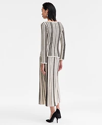 I.n.c. International Concepts Women's Metallic Stripe Boat-Neck Sweater, Macy's Exclusive