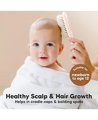 KeaBabies Baby Hair Brush, Oval Cradle Cap Soft Brush for Infant, Newborn Hairbrush Girls, Boys, Scalp