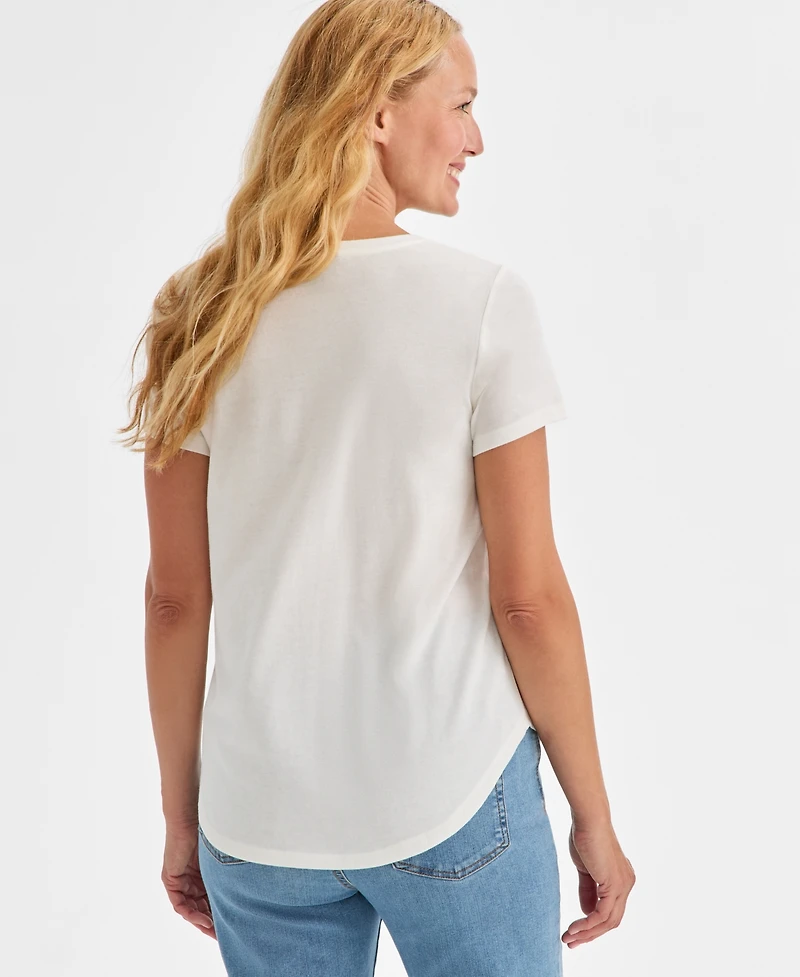 Style & Co Women's Peace On Earth Graphic T-Shirt, Macy's Exclusive