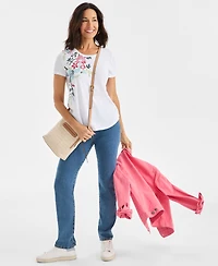 Style & Co Women's Printed Short Sleeve T-Shirt, Macy's Exclusive