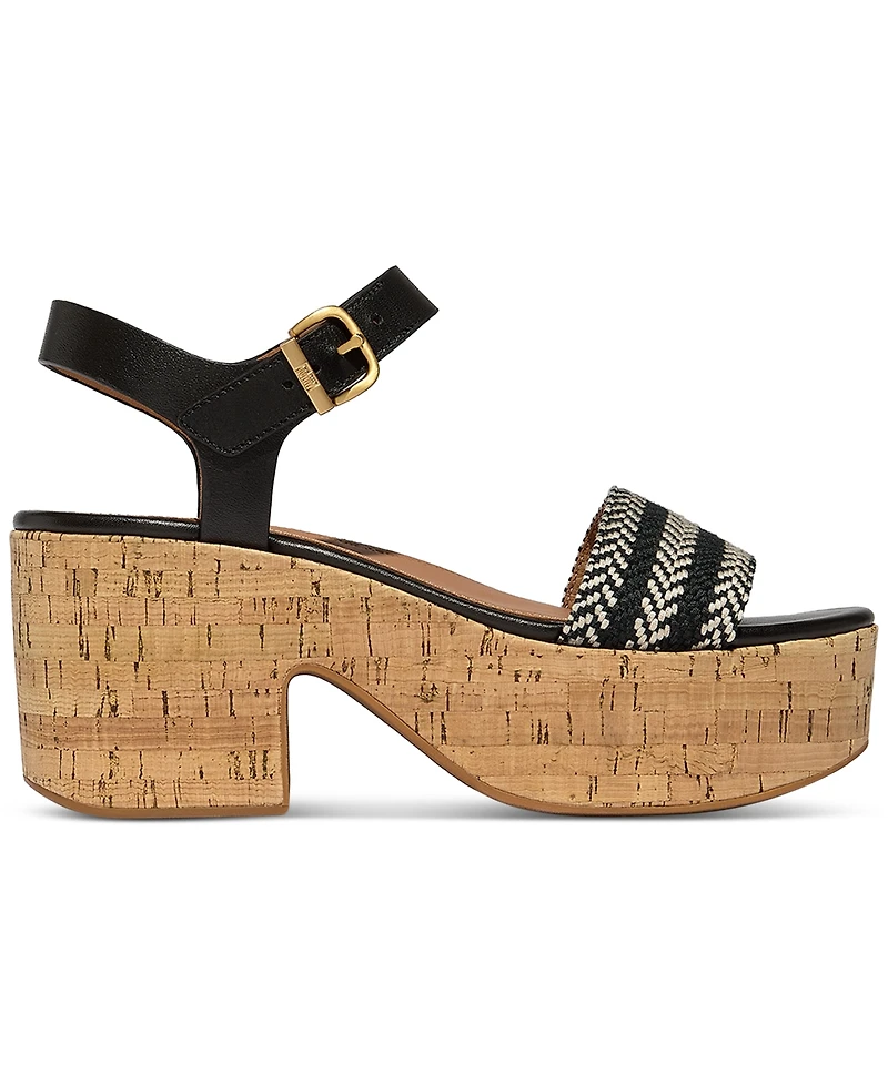 FitFlop Women's Platforms Leather Heeled Wedge Sandals