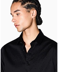 A|X Armani Exchange Men's Night Lab Embellished Woven Shirt