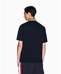 A|X Armani Exchange Men's Graphic Pique Collar Tipping Polo Shirt