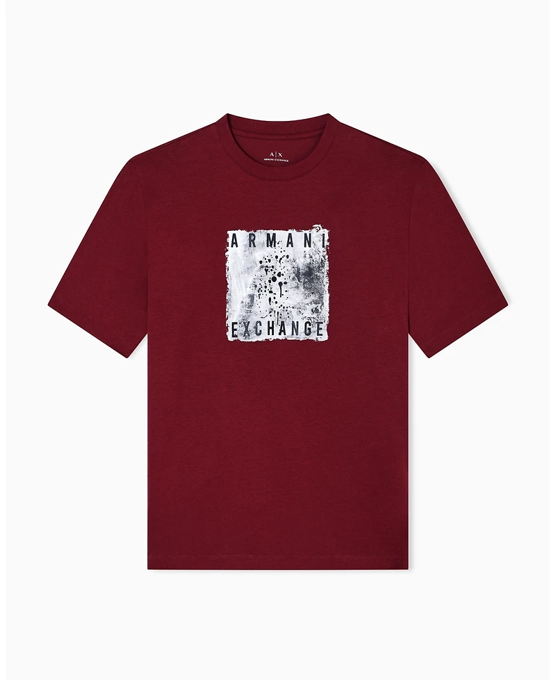 A|X Armani Exchange Men's Grid Box Splatter Graphic T-Shirt