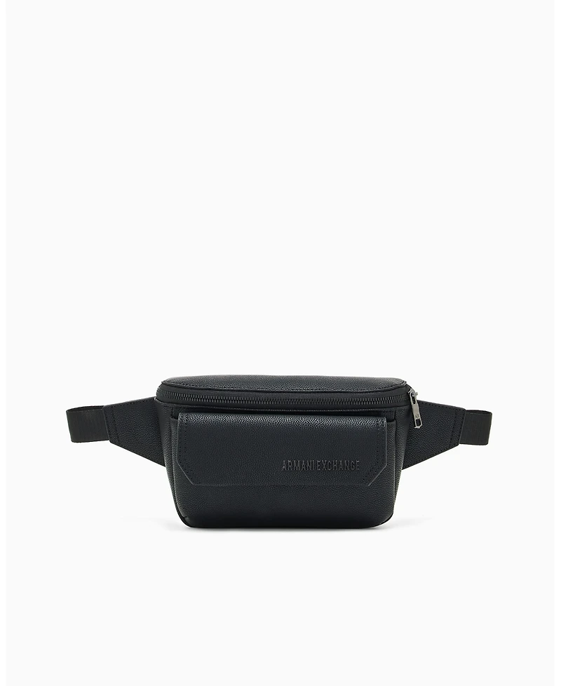 A|X Armani Exchange Men's Faux-Leather Lettering Belt Bag