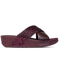 FitFlop Women's Lulu Embellished Metallic Crisscross Slide Sandals