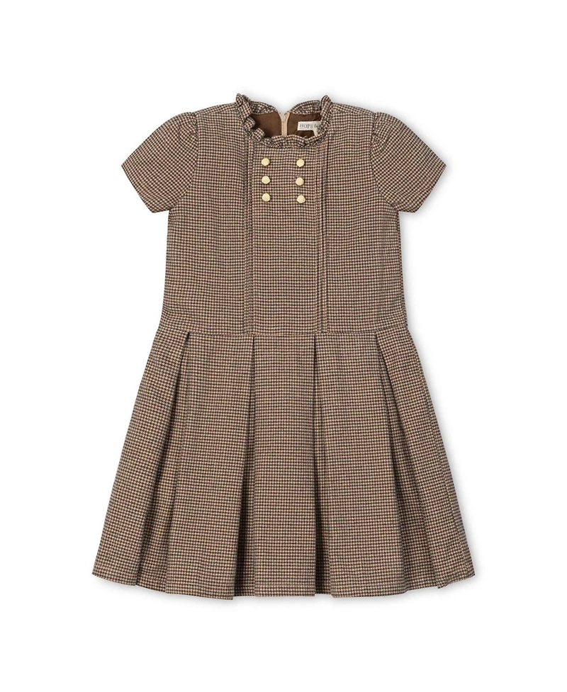Hope & Henry Big Girls Organic Ruffle Collar Pintuck Drop Waist Dress