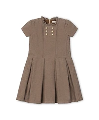 Hope & Henry Big Girls Organic Ruffle Collar Pintuck Drop Waist Dress