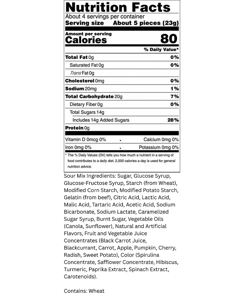 Mums Sour Swedish Candy Mix with Bubs, 22 oz