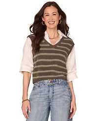 Democracy Petite Below Elbow Blouson Sweater Vest