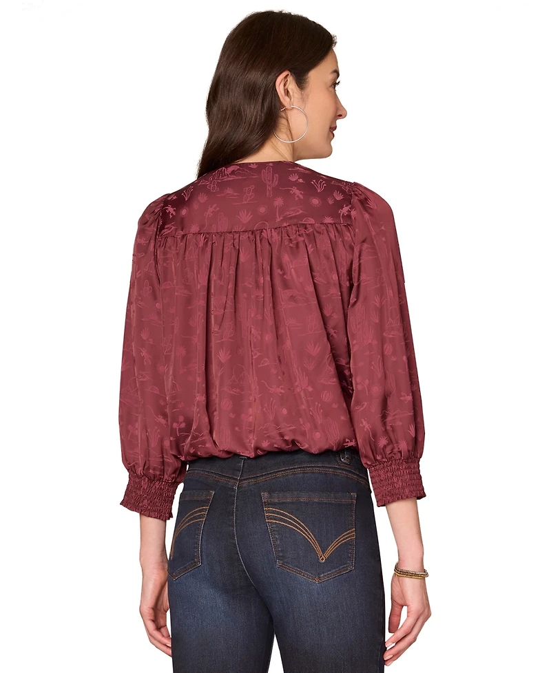 Democracy Petite 3/4 Sleeve Blouson Top