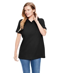 Woman Within Women's Perfect Short-Sleeve Polo Shirt