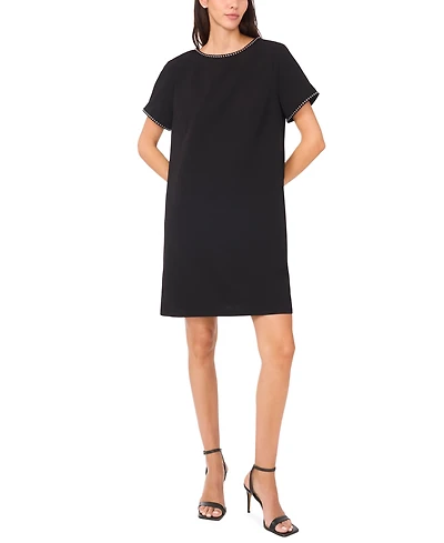 Msk Petite Stud Detail Short Sleeves Shift Dress