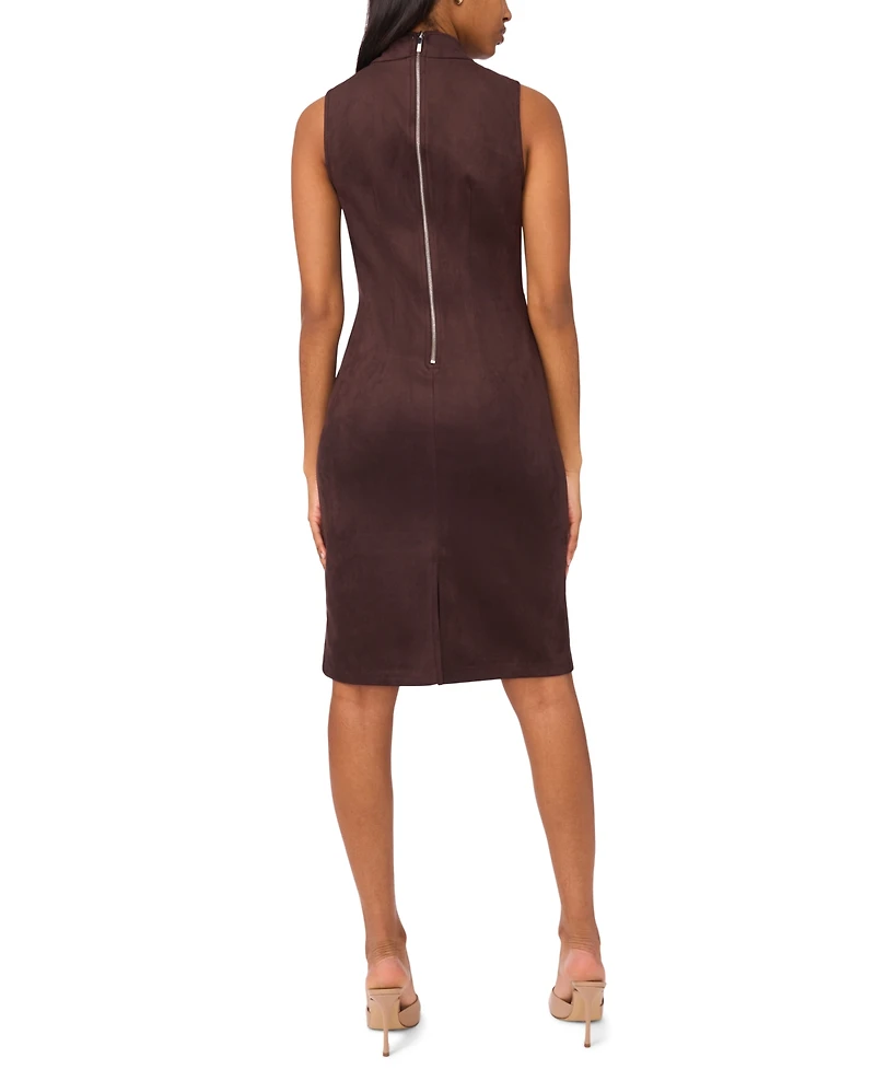 Msk Petite Suede Sleeveless Midi Dress