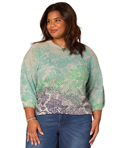 Democracy Plus Dolman Blouson-Sleeve Sweater
