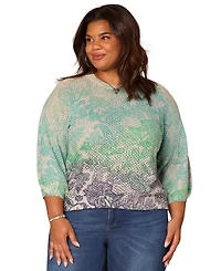 Democracy Plus Dolman Blouson-Sleeve Sweater