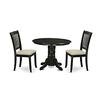 East West Furniture Dining Room Set Black
