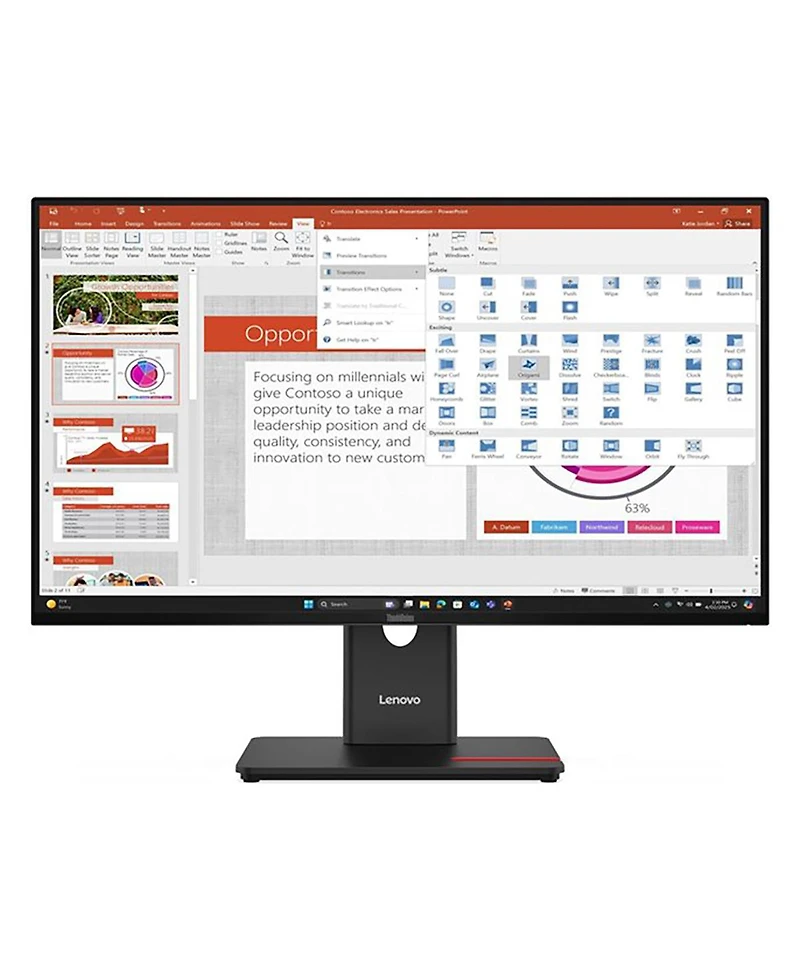 Lenovo ThinkVision T27-40 27" 16:9 Full Hd 120Hz Ips Wled Monitor, Eclipse Black
