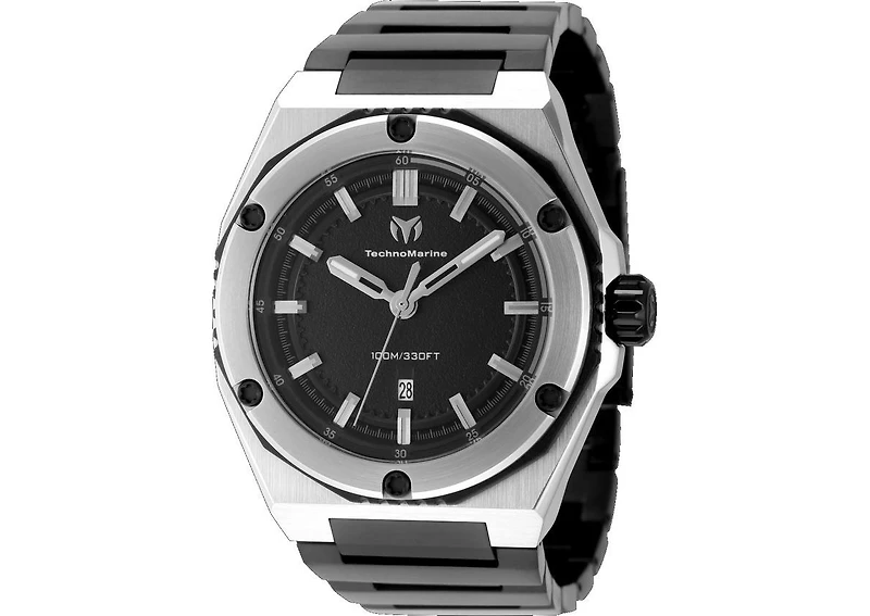 Technomarine Men's Tm-416089 Coral Quartz Black Dial Watch