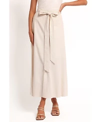 Petal and Pup Women's Xander Tie Waist Midi Skirt - Oatmeal