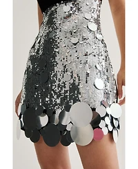 Nasty Gal Women's Sequin Disc Hem Sleeveless Mini Dress