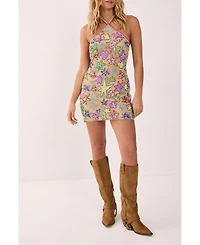 Nasty Gal Women's Embellished Halter Neck Mini Dress
