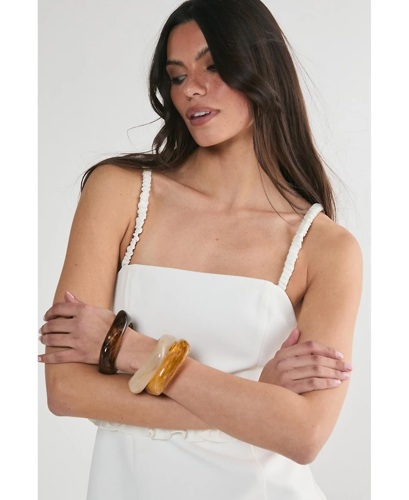 Nasty Gal Women's Ruched Strap Ruffle Tailored Mini Dress