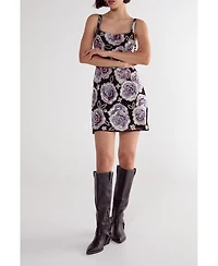 Nasty Gal Women's Beaded Flower Sequin Mini Dress