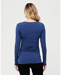 Ripe Maternity Organic Nursing Top Denim Marle - Perfect for Pregnancy and