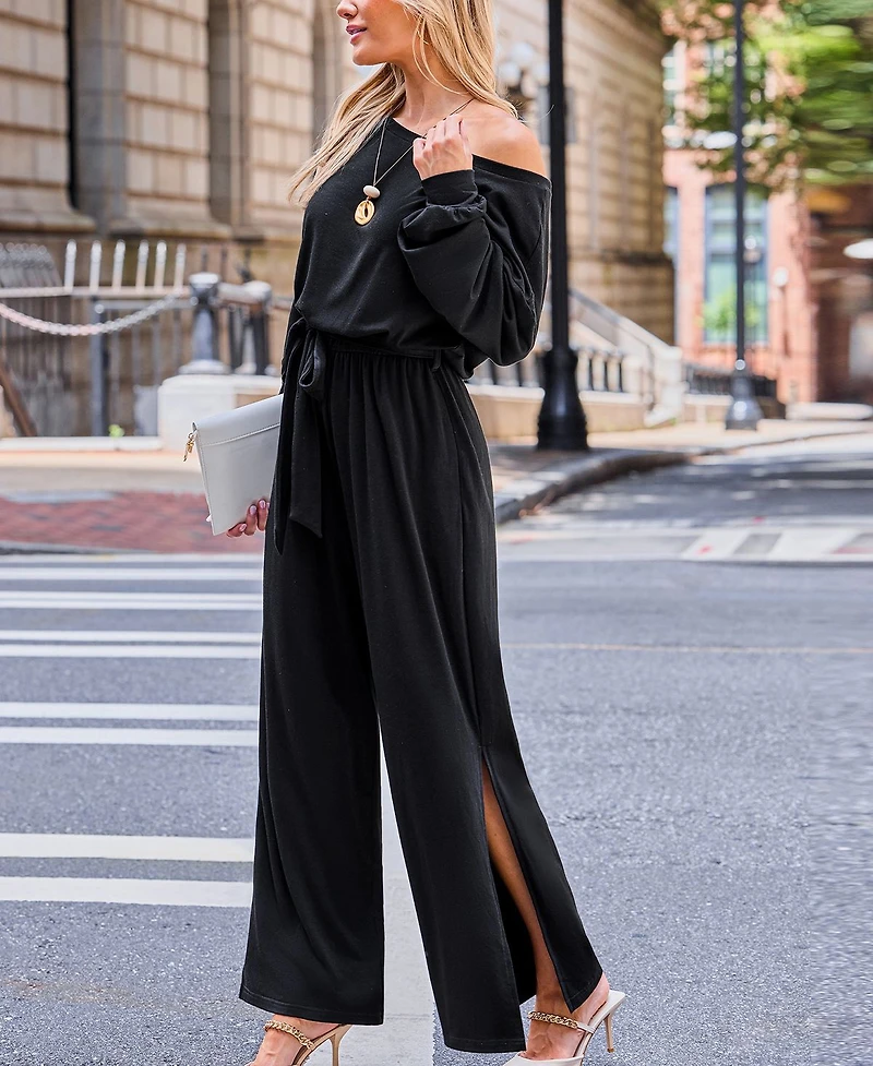 Cupshe Calm and Collected Black Jumpsuit