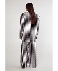 Nasty Gal Women's Gingham Tailored Wide Leg Pants