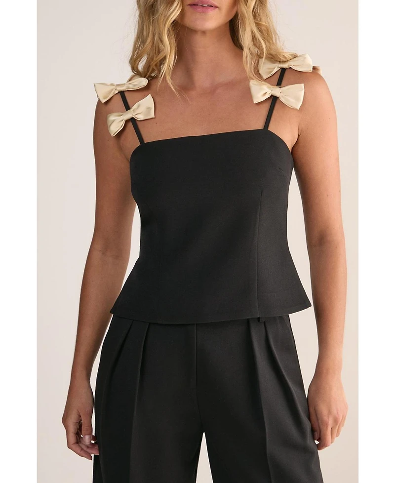 Nasty Gal Women's Contrast Bow Tailored Top