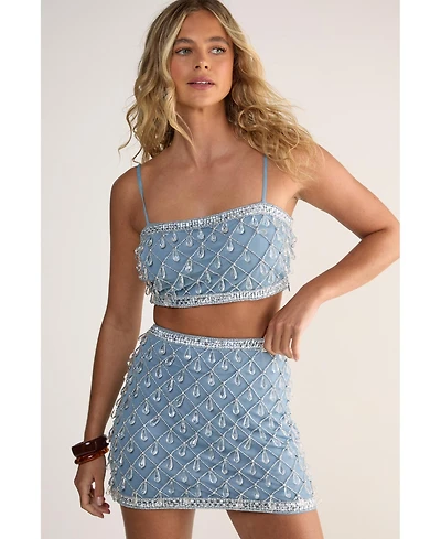 Nasty Gal Women's Droplet Embellished Crop Top