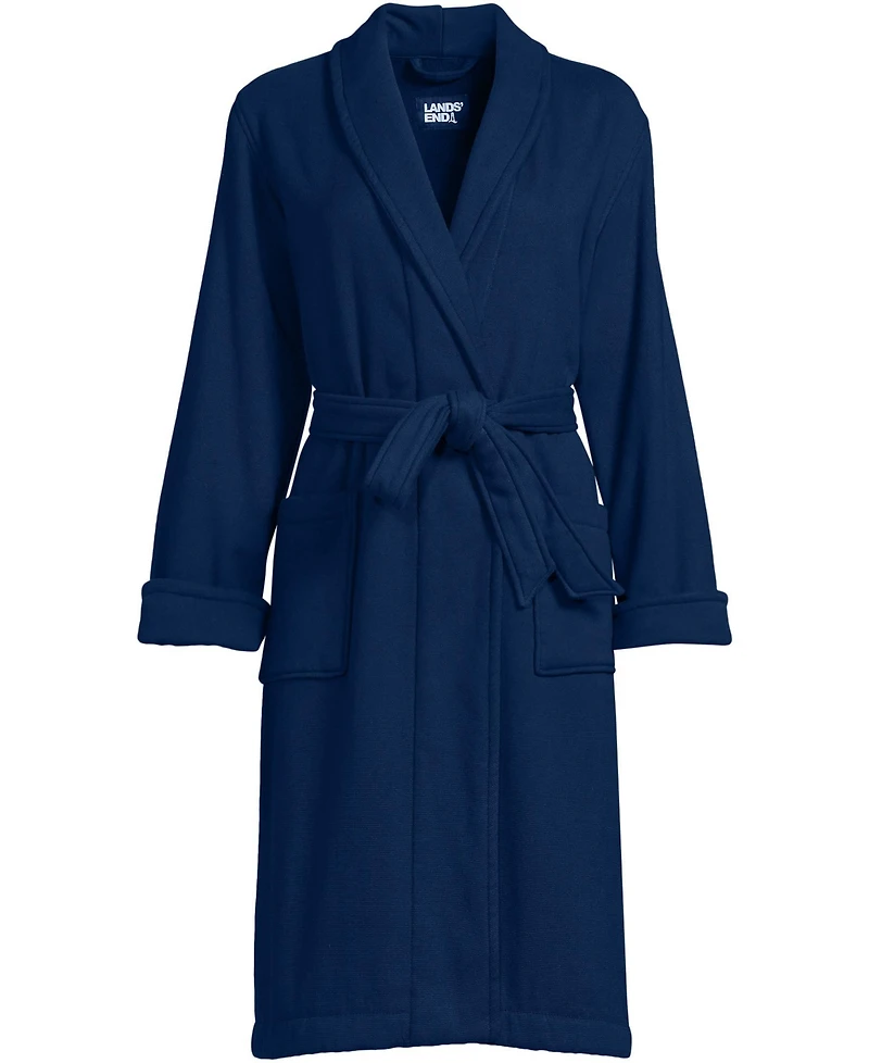 Lands' End Women's Petite Cotton Terry Knee Length Spa Bath Robe