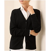 Pact Women's Organic Cotton Classic Fine Knit V-Neck Cardigan