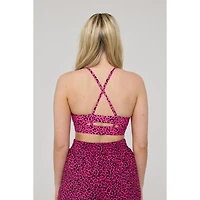 Oosc Medium Support Infinite Sports Bra - Pink Leopard