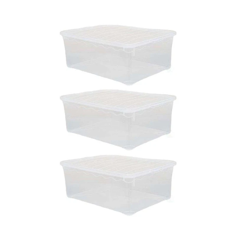Basicwise Plastic Storage Container, Shoe box