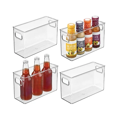 iDesign Set of 4 Pantry Storage Bins with Handles - Clear