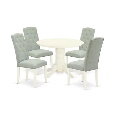 East West Furniture Dining Room Set Linen White